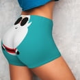 thumbnail image 4 of Balery Cute Santa Claus Pantalones cortos de entrenamiento estampados para mujer, sin costuras, ajustados, para gimnasio, yoga, correr, deportes, ejercicio activo, fitness.-X-Large, 4 of 8