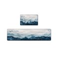 thumbnail image 4 of Kitchen Rug Blue Ink Painting Mountain Cloud and Mist You Need Help Non Slip PVC Leather Rubber Backing Cushioned Mat Runner Anti Fatigue Water Sauce proof, 4 of 10