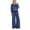Navy, variant on Szluipve 2 Piece Sets for Women Polka Dot 2 Piece Outfit Button Lapel Collar Long Sleeve Scalloped Hem Top High Waist Wide Leg Pants Casual Loungewear Tracksuit Set Navy L