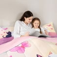thumbnail image 4 of Homewish Black White Cat Bedding Comforter Set 7pcs, Pink Butterfly King Bedding Sets, Romantic Valentines Day Animal Reversible Bed Sheets, Luxury Bedroom Decor, 4 of 7