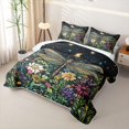 thumbnail image 3 of Homewish Boho Dragonfly Quilt King,Colorful Flower Floral King Coverlet Set,3 Pieces, 3 of 7
