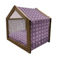 thumbnail image 2 of Orient Pet House, Moroccan Pattern with Middle Eastern Oriental Effects Old-Fashioned Design, Outdoor & Indoor Portable Dog Kennel with Pillow and Cover, 5 Sizes, Indigo Red White, by Ambesonne, 2 of 5