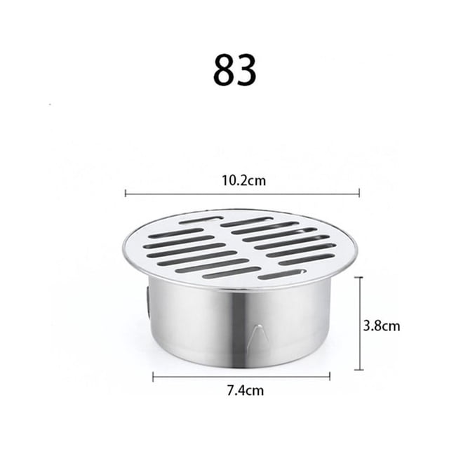 LEFU pour Couverture de Drain de Sol en Acier Inoxydable Toit de Balcon Rond Anti-Obstruction Grand Déplacement Capuchon de Tuyau de Pluie pour Jardin Extérieur Tuyau PVC Installation Facile 83mm