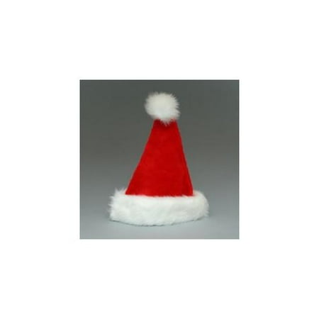 17" Red Christmas Santa Claus Hat with Faux Rabbit Fur Cuff - Adult Size