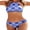 Geometric Dark Blue, variant on Ekouaer Women High Neck Bikini Set Floral Swimsuits Two Piece Halter Bathing Suits Triangle Bottoms Teen Juniors