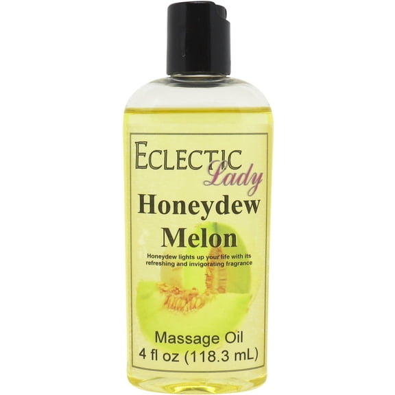 Honeydew Melon Massage Oil by Eclectic Lady, 4 oz, Sweet Almond Oil and Jojoba Oil