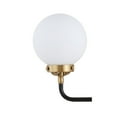 thumbnail image 6 of JONATHAN Y Caleb 18" 2-Light Contemporary Transitional Iron/Glass LED Vanity Light, Brass Gold/Black/White, 6 of 7