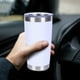 thumbnail image 5 of Taza de agua para coche de 20 onzas, taza de café de cerveza de doble pared con aislamiento de acero inoxidable (blanco), 5 of 5