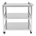 thumbnail image 3 of 3 Tier Utility Stainless Steel Kitchen Trolley Cart, Floorstanding Utility Serving Storage Rolling Cart Shelf, Kitchen Trolley Cart - 250lbs 27*16*31in, 3 of 11