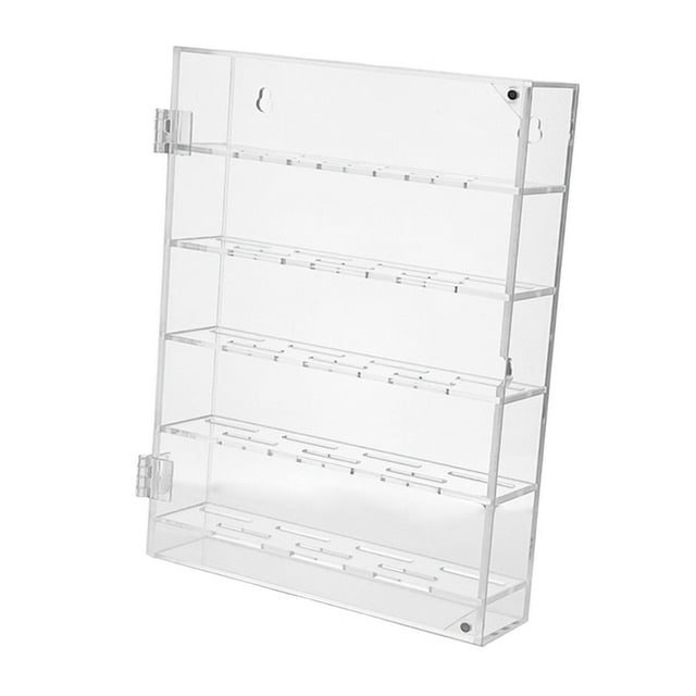 Yinanstore Display Case Holder Cabinet Acrylic 5 Rows Showcase Rack for Grandfathers Fathers Collector Gift Clear