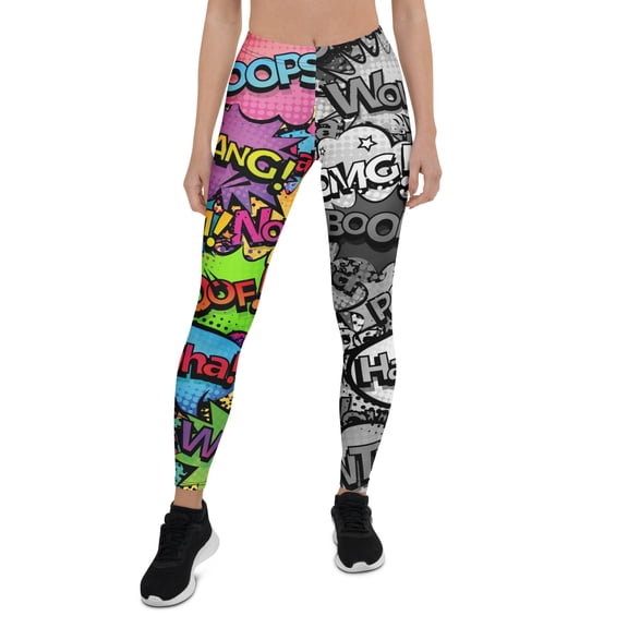 Comic Book Leggings Size: XS for Women | FIERCEPULSE