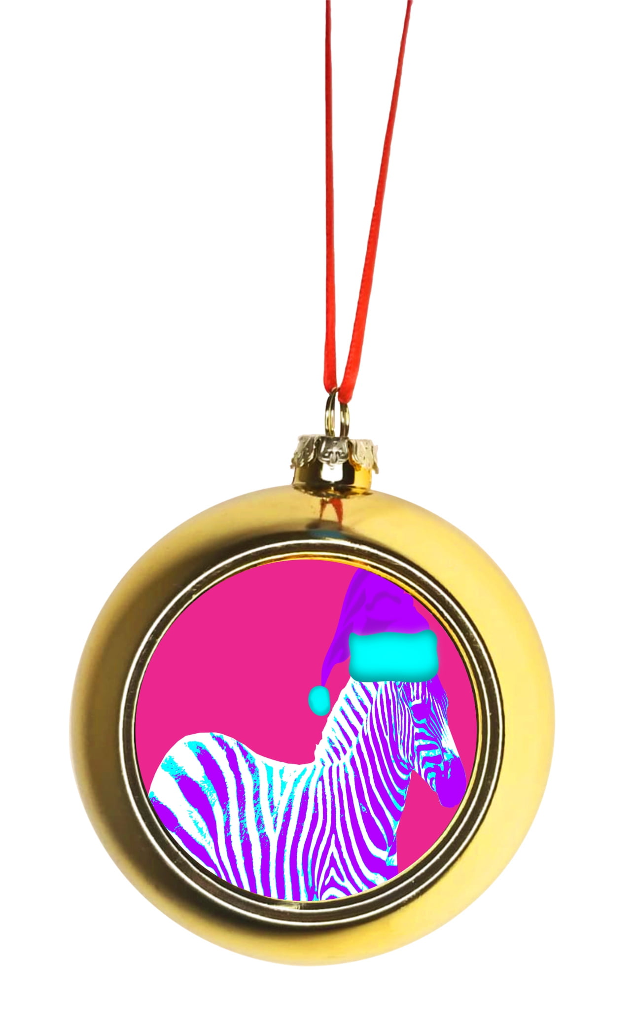 Zebra Santa Christmas Ornament