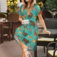 thumbnail image 3 of Easygdp Cute Animals para Vestido Transpirable de Mujer, Vestido Suelto de Manga Corta con Pliegues y Bolsillos para el Verano, 3 of 6
