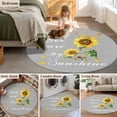 thumbnail image 5 of Round Area Rugs Collection 7 Ft, Sunflower Non-Slip Residential Carpet, Vintage Botanical Indoor Crawling Mats Runner Rugs for Living Room/Dining Room/Bedroom, 5 of 8