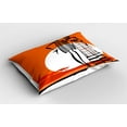 thumbnail image 2 of Ambesonne African Pillow Sham 2 Pack, Women on Desert, 36"x20", White Orange Black, 2 of 3