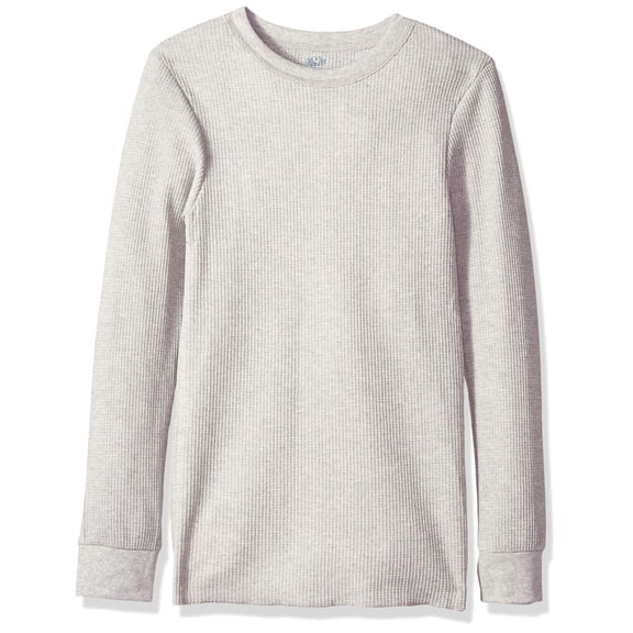 Fruit of the Loom Men's Classic Midweight Waffle Thermal Underwear Crew Top (1 & 2 Packs), Light Grey Heather, 5X-Large