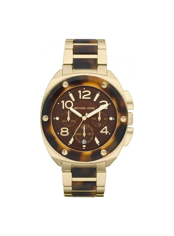Michael Kors Women's Tribeca Tortoise Acetate and Stainless Steel Brown Dial Watch