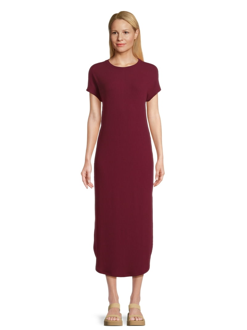 Time and Tru Women's Rib Maxi Dress - Walmart.com
