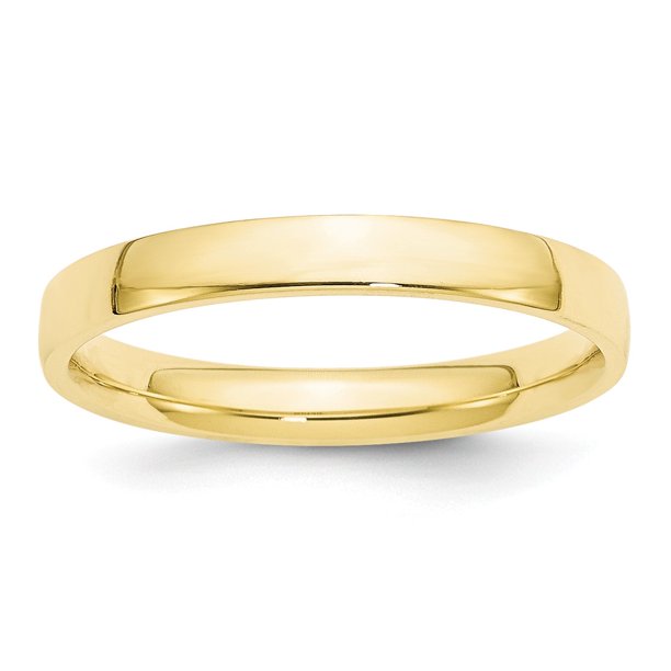 AA Jewels - 10k Yellow Gold 3mm Comfort Fit Men's Plain Classic Wedding ...