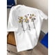 thumbnail image 1 of 1pc Girls' Summer Casual Floral Print T-Shirt, Round Neck, Loose Fit, Short Sleeve, with Delicate Detail, for Kids, 1 of 7