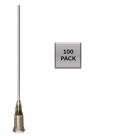 100 Pack of Blunt Tip Lure Lock Dispensing Fill, Industrial/Arts and Crafts Needles, 16 Gauge - Gray, 2" / 5.08cm