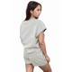 thumbnail image 3 of Conjunto de Pijama de 2 Piezas para Mujer, Color Liso, Cuello Redondo, Informal, de Tela Texturizada, Corta, Gris, XL, 3 of 7