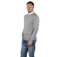 thumbnail image 3 of Socal Look Men's Sweater Crew Neck Long Sleeve Acrylic Pullover Heather Grey, XL, 3 of 7