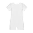 thumbnail image 4 of iiniim Kids Boys Girls Short Sleeves Ballet Dance Unitard Gymnastics Leotard Athletic Biketards Sports Bodysuit White 6, 4 of 7
