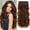 Balayage Dark Brown to Chestnut, variant on Clip in Long Wavy Synthetic Hair Extension 20 Inch Brown Ash Blonde 4PCS Thick Hairpieces Fiber Double Weft Hair for Women