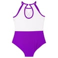 thumbnail image 6 of iiniim Kids Girls Sparkly Gymnastics Leotard Sleeveless Sport Unitard Rhinestones Romper Figure Ice Purple 14, 6 of 7