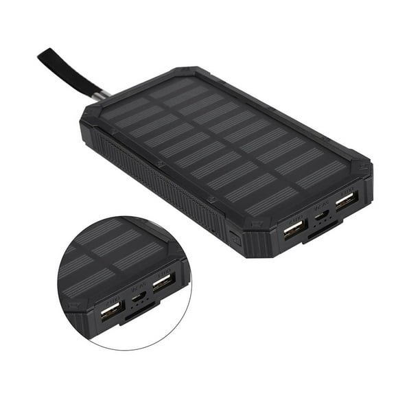 Solar Charger Power Bank 20000MAH, Proporciona Puertos y Linternos USB Duales, Banco de Baterías Recargables de Cargador Inalámbrico Portátil para, Cámara y Otros Productos