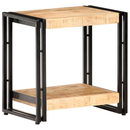 LANTRO JS Side Table 15.7"x11.8"x15.7" Rough Mango Wood