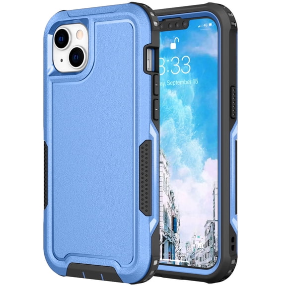 iPhone 14 Plus Cover, iPhone 14 Case Cover, Heavy Duty Drop Protection Full Body Rugged Shockproof 3-Layer Military Protective Durable Case Cover for Apple iPhone 14 Plus 6.7" 2022, Blue