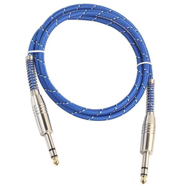 2xBass Guitar 6.35mm Estéreo a Cable de sonido Cable de 1m Hugo Cable de conexión TRS