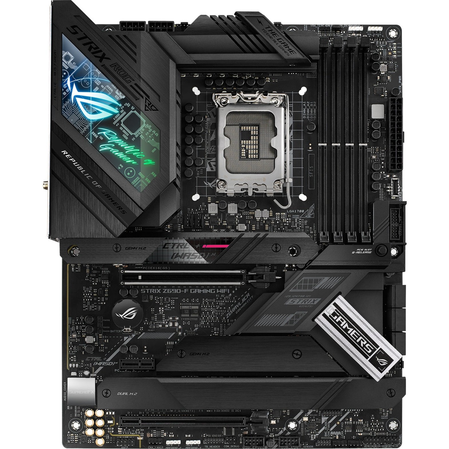Asus ROG Strix Z690-F GAMING WIFI Desktop Motherboard - Intel Chipset - Socket LGA-1700 - Intel Optane Memory Ready - ATX