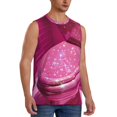 thumbnail image 2 of Kdxio Sparkling Pink Toilet for Men's Muscle T-shirt,Sleeveless for Workout Running Athletic Gym Lounge Casual, 2 of 5