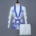 thumbnail image 6 of Men Autumn Wedding Party Three Pieces Jacket Trousers Set Large Size Male Blazer Coat Pants Vest Fashion Slim Fit Suit, 6 of 10