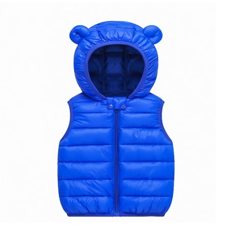 Zecgelong Baby Boys Girls Hooded Vest Coat Winter Lightweight Sleeveless Bear Ears Zipper Up Jacket Size 12-18 Months