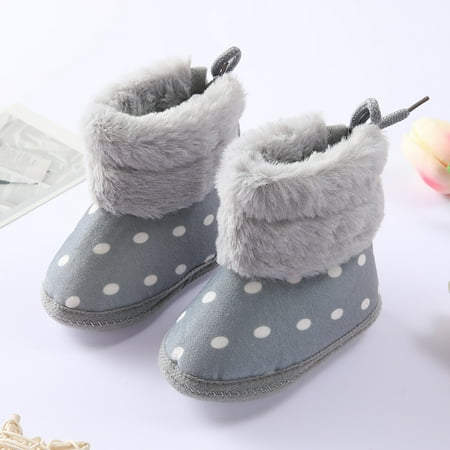 

TOWED22 Baby Walking Shoes Boys Baby Girls Snow Shoes Boots Soft Booties Warming Toddler Baby Shoes Grey