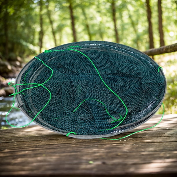Red de pesca plegable, jaula para lanzar cangrejos con cuerda, trampa de malla para camarones, puente para camarones y cangrejos.