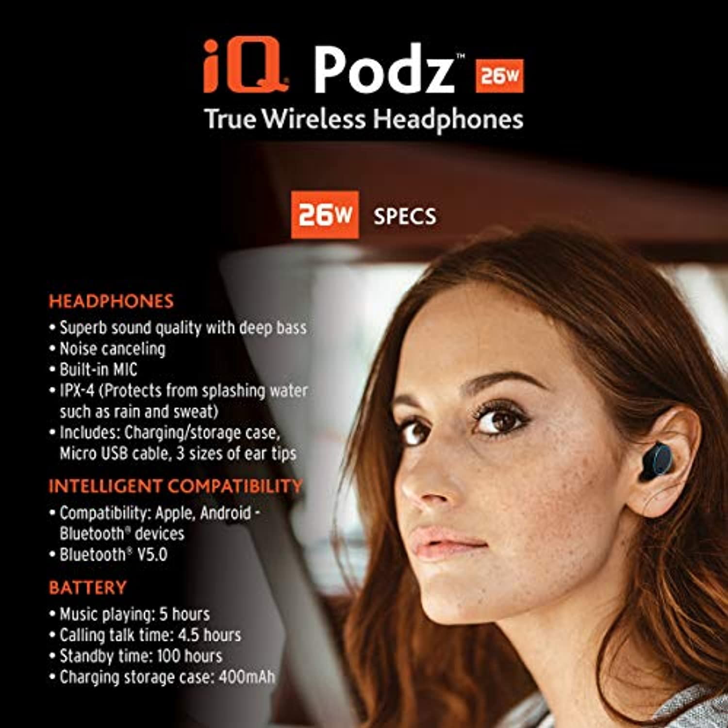 iQ Podz 26W TWS True Wireless Earbuds 