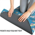 thumbnail image 3 of Blue Cartoon Unicorn Gift Balloon Cloud Pattern Hot Yoga Mat Towel Non Slip for Hot Yoga - Quick-Drying Yoga Mat Cover with 4 Corner Pockets with Travel Bag - Hot Yoga Towel Non Slip 70"x26", 3 of 6