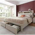 thumbnail image 4 of EnHomee Adult Full Metal Wood Standard Bed with 2 Drawers, Beige, 4 of 7