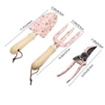 thumbnail image 3 of Iron Gardening Spade, Three Piece Tool Set With Solid Wood Handles, for Home Vegetable Growing, Pink, 3 of 6