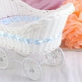 thumbnail image 5 of TABLZONE Decorative Wicker Baby Stroller Basket with Knitted Flower Design, Cloth, and Lightweight, 5 of 6