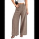 thumbnail image 2 of Pantalones de Mujer con Cintura Elástica Fruncida, Pierna Recta, Tiro Alto y Largos. Marrón XL, 2 of 8