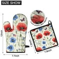 thumbnail image 6 of Pioneer Flower Kitchen Oven Mitt and Pot Holder Sets 2 Pcs for Baking, Cooking and Grilling, Heat Resistant Up To 392 °F, 6 of 7