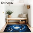 thumbnail image 3 of ODIKA 8'x10' Machine Washable Non-Slip Area Rug, Celestial Circle Starry Sky High Traffic Rug, Blue, 85620, 3 of 7
