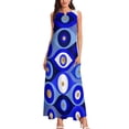 thumbnail image 3 of Greek Mati Mataki - Matiasma Evil Eye blues Long Dress eving dresses wom Wom dresses summer Dress, 3 of 7