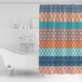 thumbnail image 2 of Shower Curtains Sets for Bathroom Decor Boho Orange Abstract Geometric Waterproof Bathroom Curtain with Hooks, Morocco Ethnic Damask Floral for Bathroom Decor,72x72IN, 2 of 7